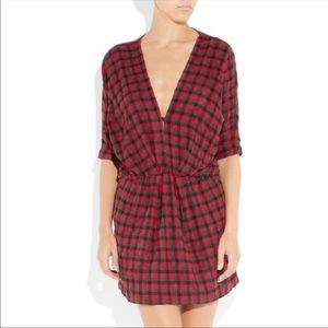 Maje Plaid Flannel Mini Dress medium